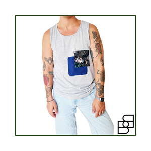 TANK TOP BLUE PATCHWORK